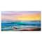 Designart - Sunsets over ocean waves - Sea & Shore Painting Print on Wrapped Canvas